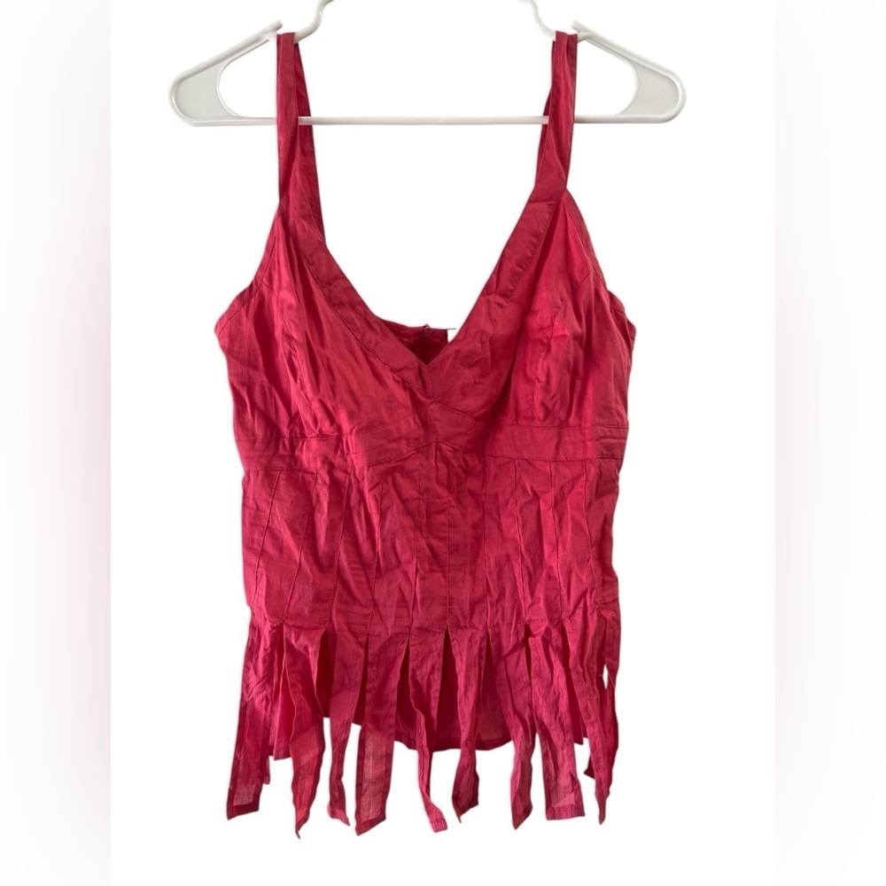 Vintage pink cotton corset tank top blouse